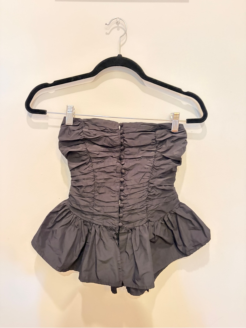 Strapless Ruched Peplum Top ~ Kimchi Blue